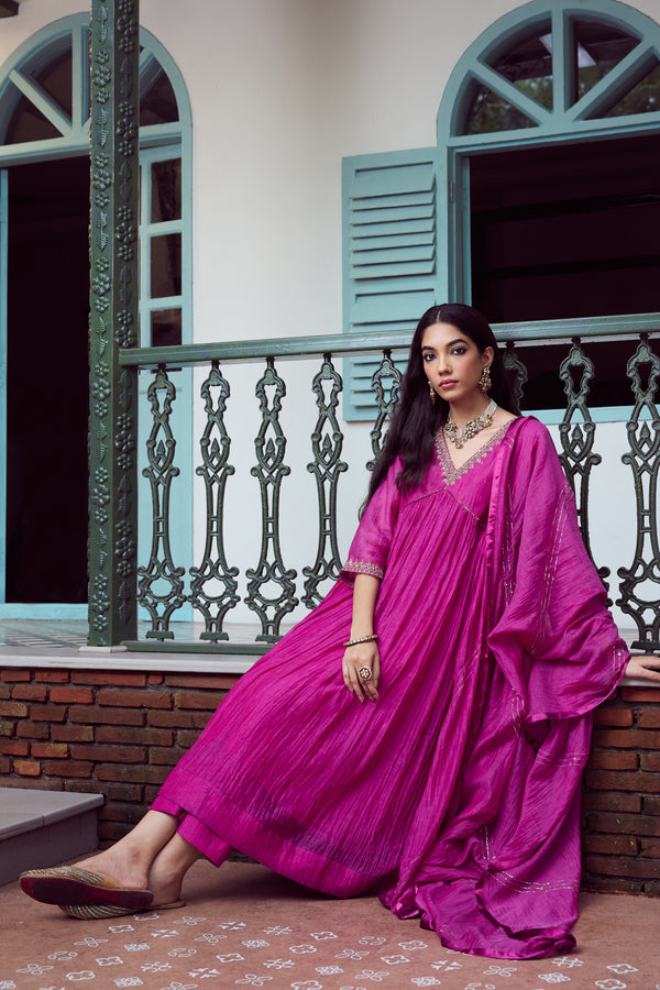 Chanderi Parallel - Purple