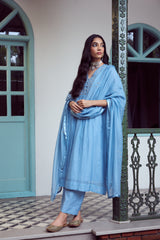 Chanderi Parallel - Blue