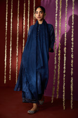 Cotton Kota Doria Dupatta - Blue