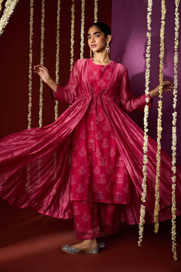 Chanderi Parallel - Pink