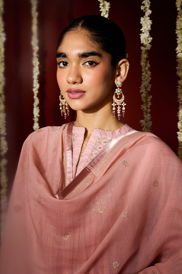 Chanderi Dupatta - Pink
