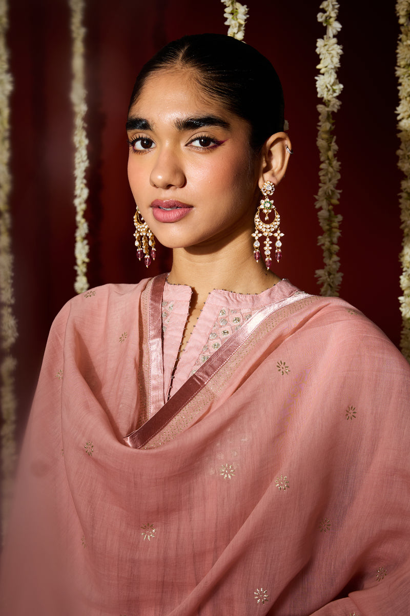 Chanderi Dupatta - Pink