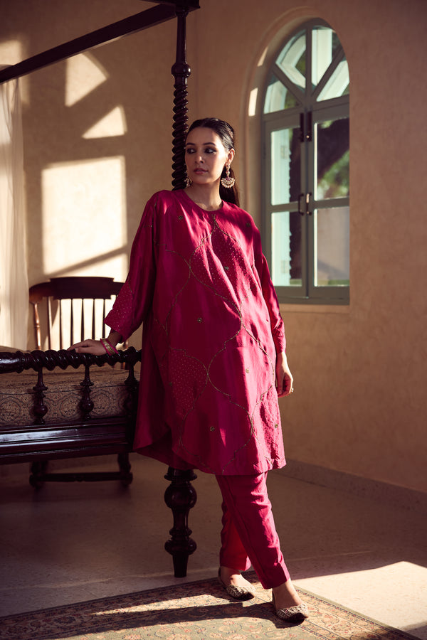 Dupion Silk Pant - Pink