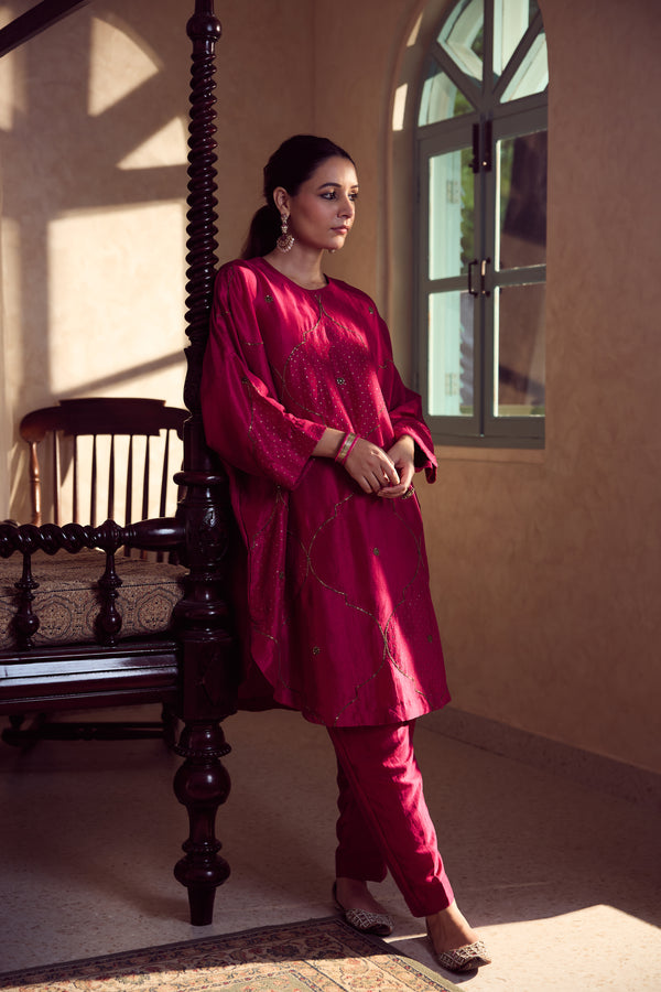 Dupion Silk Pant - Pink