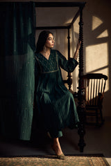 Chanderi Embroidered Kurta - Green