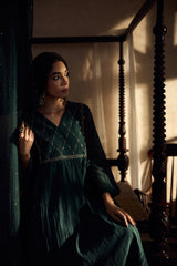 Chanderi Embroidered Kurta - Green