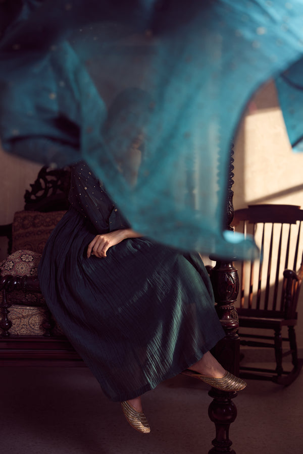 Chanderi Dupatta - Green