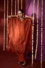 Chanderi Parallel - Orange