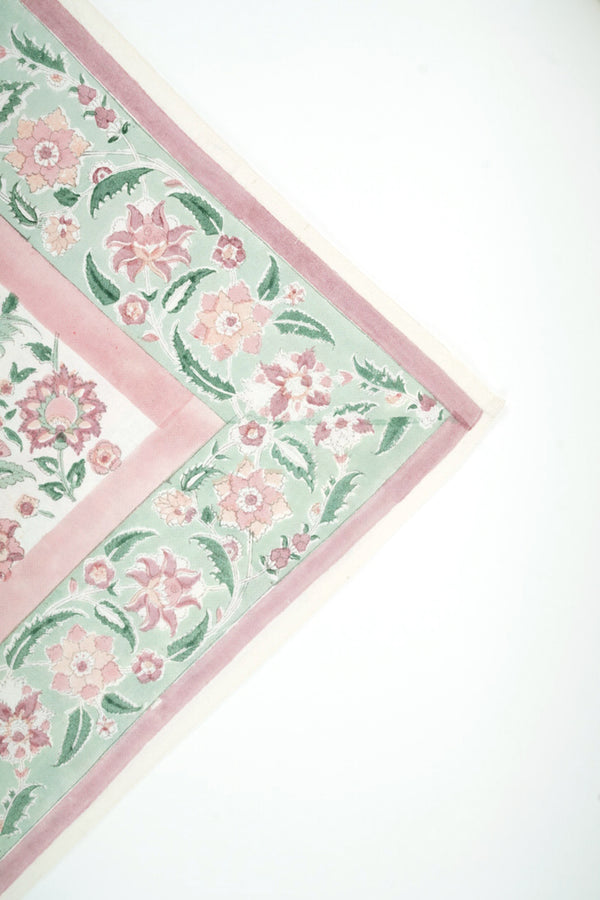 Cotton Hand Block Printed Bedsheet - Pink