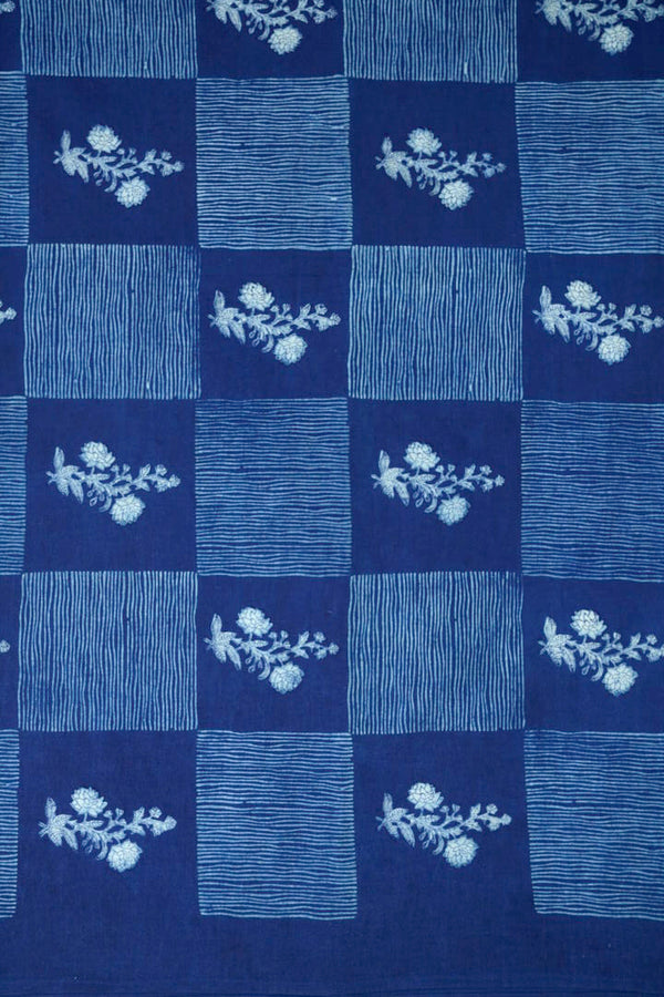 Cotton Batik Print Bedsheet - Indigo