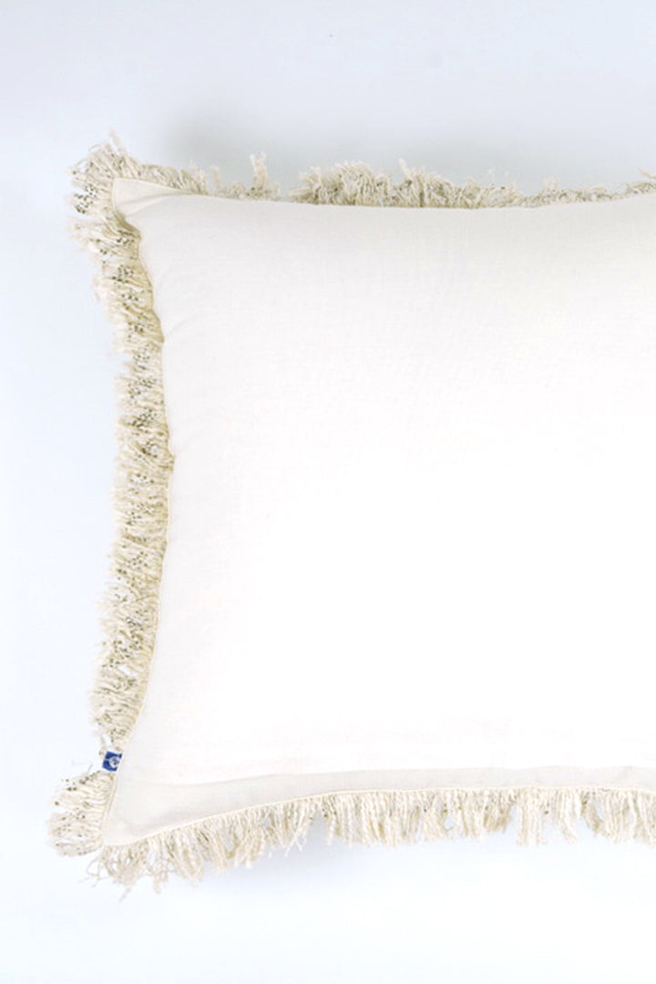 Cotton Screen Printed Cushion - Beige & Olive