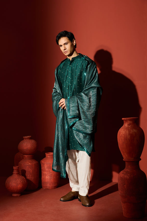 Tissue Dupatta - Green