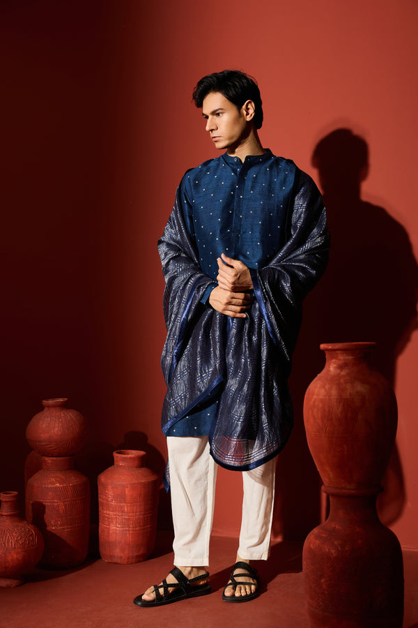 Tissue Dupatta - Blue