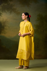 Cotton Satin Parallel - Yellow