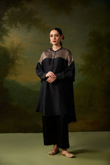 Cotton Satin Parallel - Black