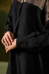 Dupion Silk Hand Embroidered Tunic - Black