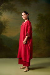 Cotton Satin Parallel - Maroon