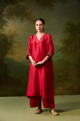 Cotton Satin Parallel - Maroon