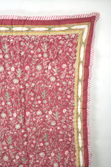 Cotton Hand Block Printed Quilt - Red