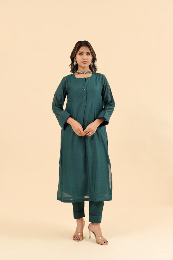 Chanderi Pant - Green