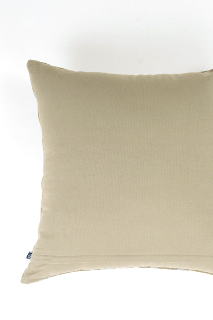 Jute Cotton Embroidered Cushion - Olive