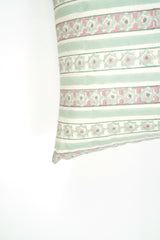 Cotton Handblock Printed Cushion - Light Green