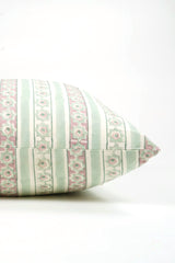 Cotton Handblock Printed Cushion - Light Green