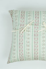 Cotton Handblock Printed Cushion - Light Green