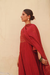 Chanderi Dupatta - Maroon