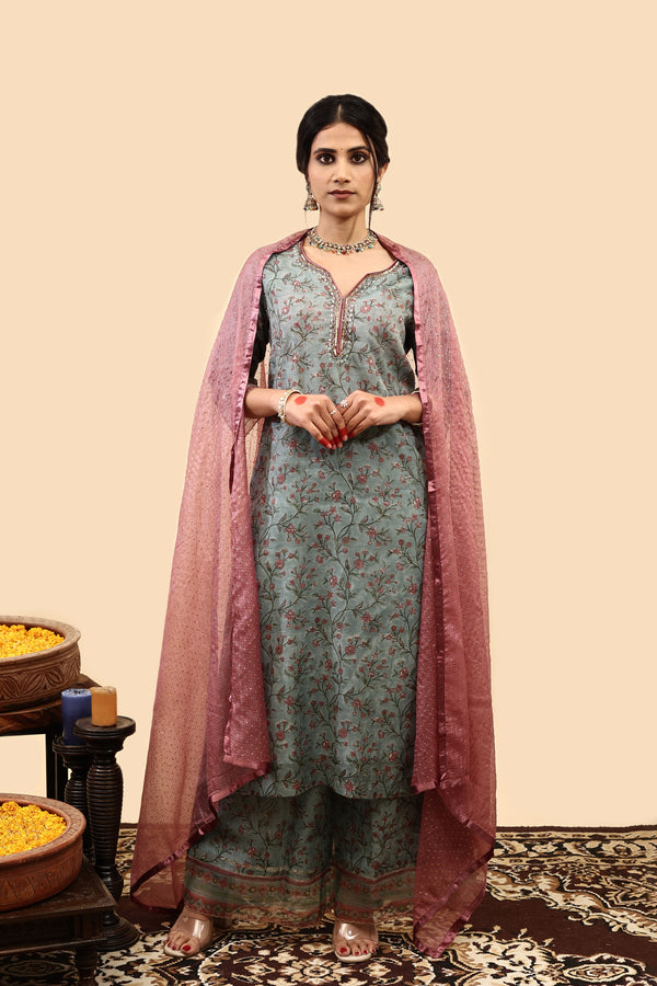 Kota Silk Dupatta - Pink