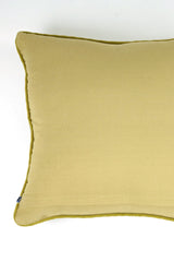 Cotton Jacquard Chevroned Cushion - Mustard