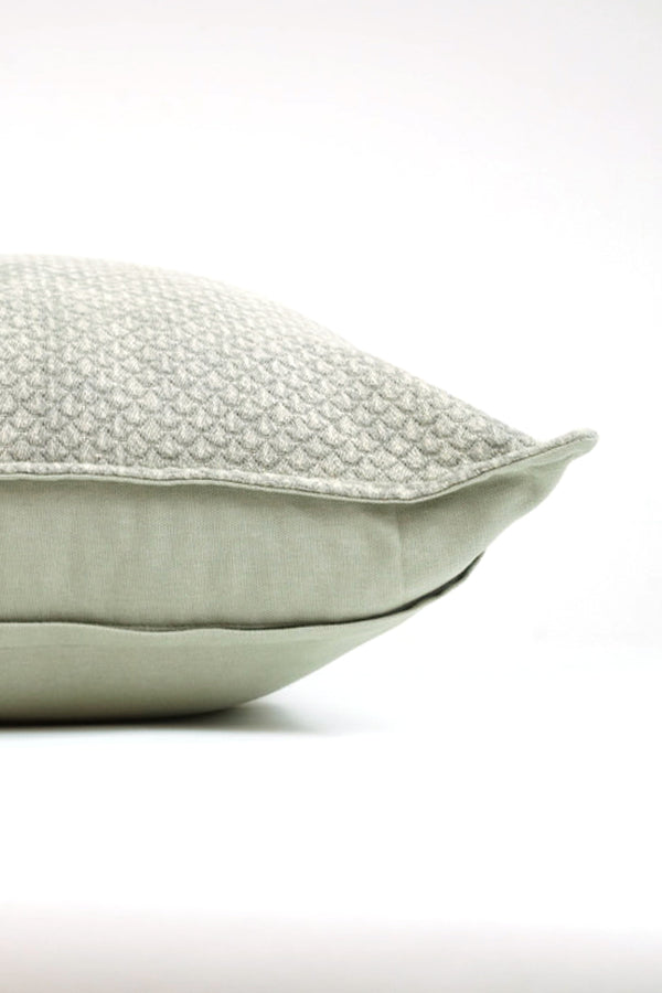 Cotton Jacquard Dotted Cushion - Grey