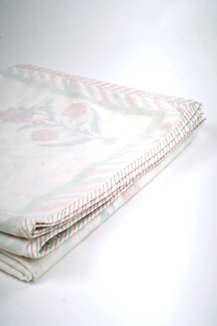 Cotton Hand Block Printed Dohar - White