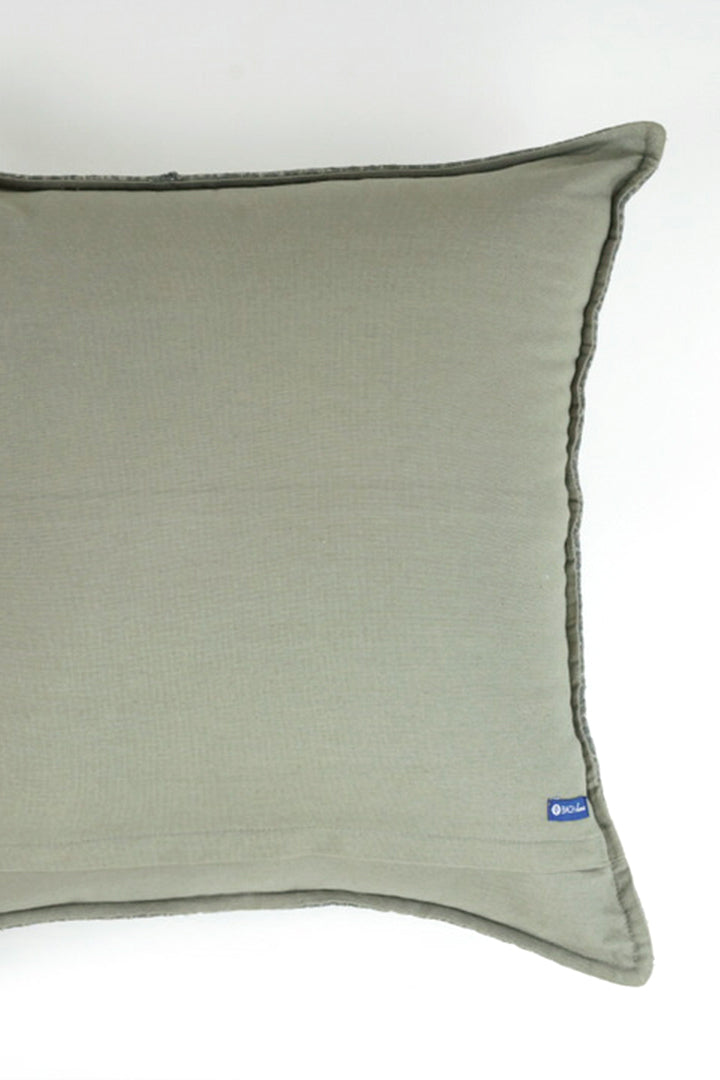 Cotton Jacquard Dotted Cushion - Blue