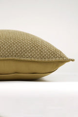 Cotton Jacquard Dotted Cushion - Sepia