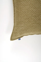 Cotton Jacquard Dotted Cushion - Sepia