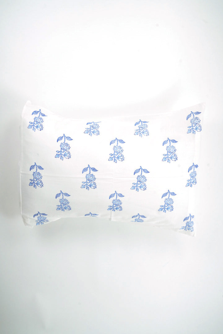 Cotton Block Print Bedsheet - White