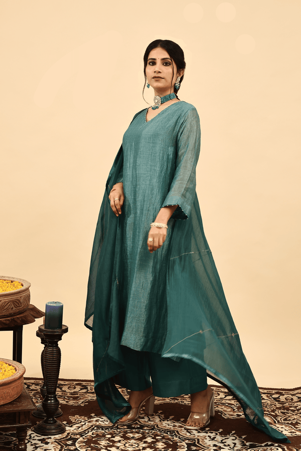 Chanderi Dupatta - Green