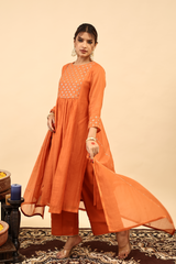 Chanderi Dupatta - Orange