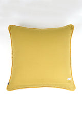 Cotton Chenille Embroidered Cushion - Mustard