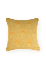 Cotton Chenille Embroidered Cushion - Mustard