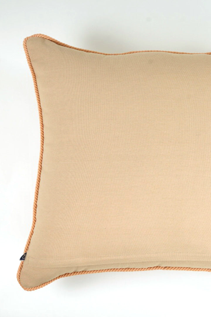 Cotton Chenille Embroidered Cushion - Rust
