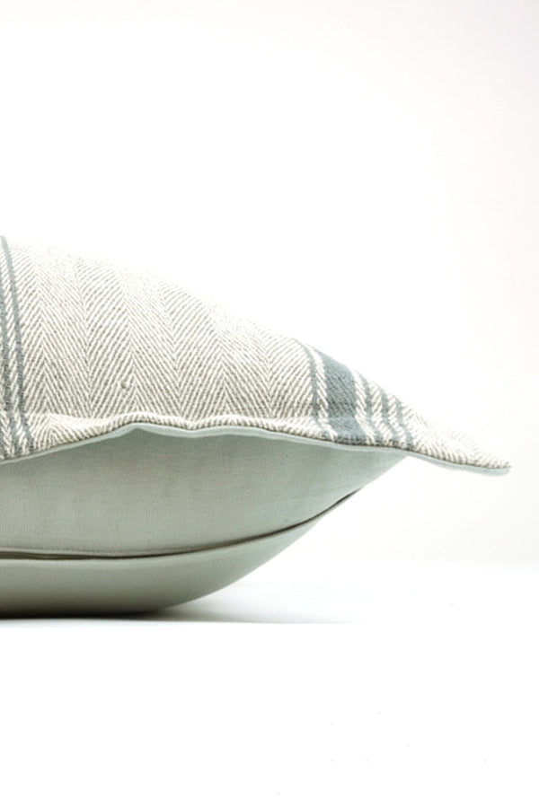 Linen Cotton Striped Cushion- Grey