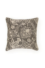 Cotton Screen Printed Cushion - Smoke Grey