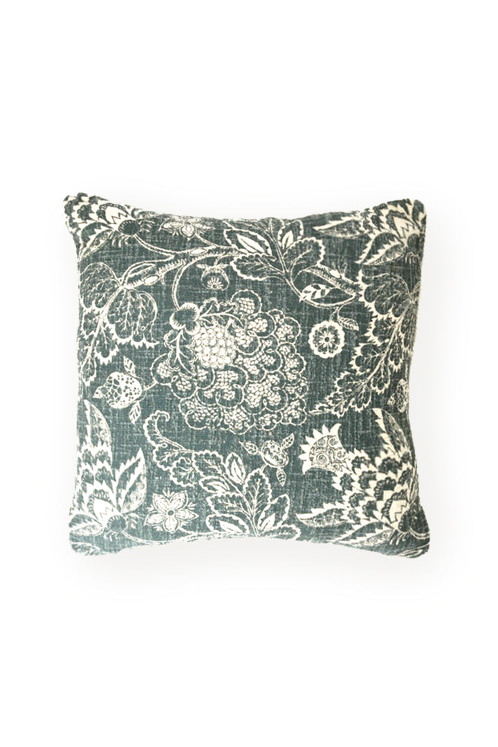 Cotton Screen Printed Cushion - Blue