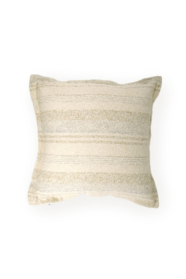 Cotton Textured Stripes Cushion - Off White
