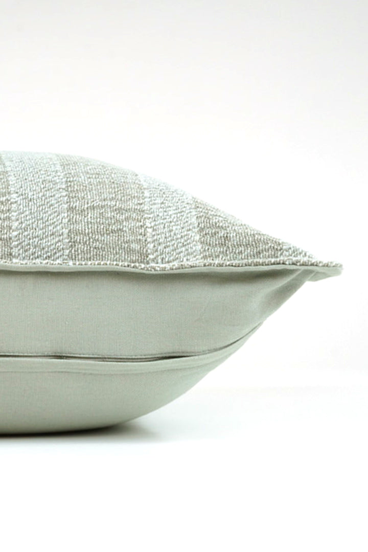 Cotton Textured stripes Cushion -  Light Grey