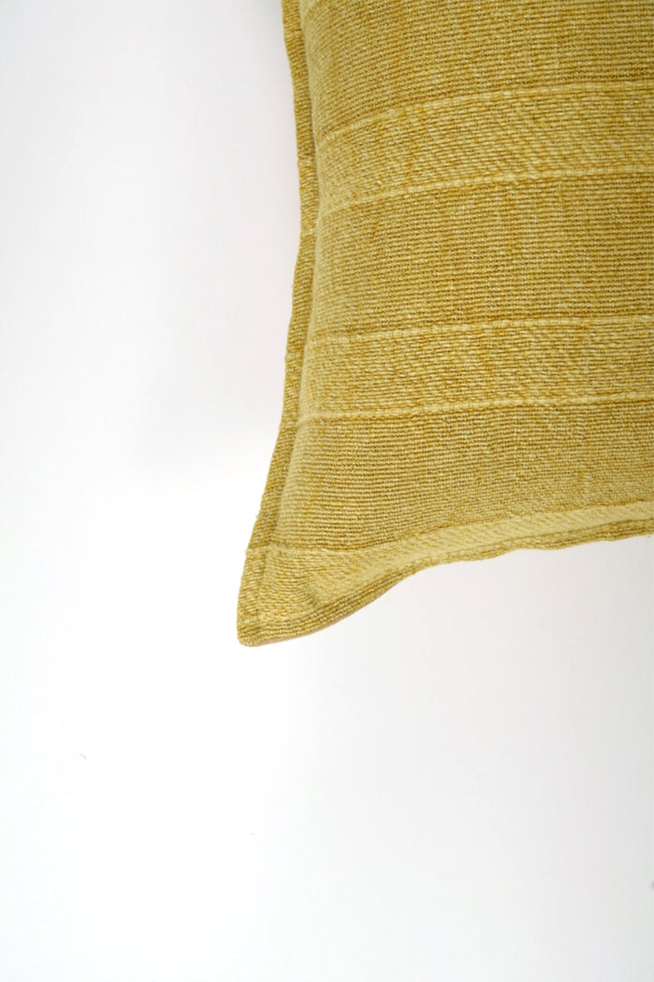 Cotton Textured stripes Cushion - Mustard