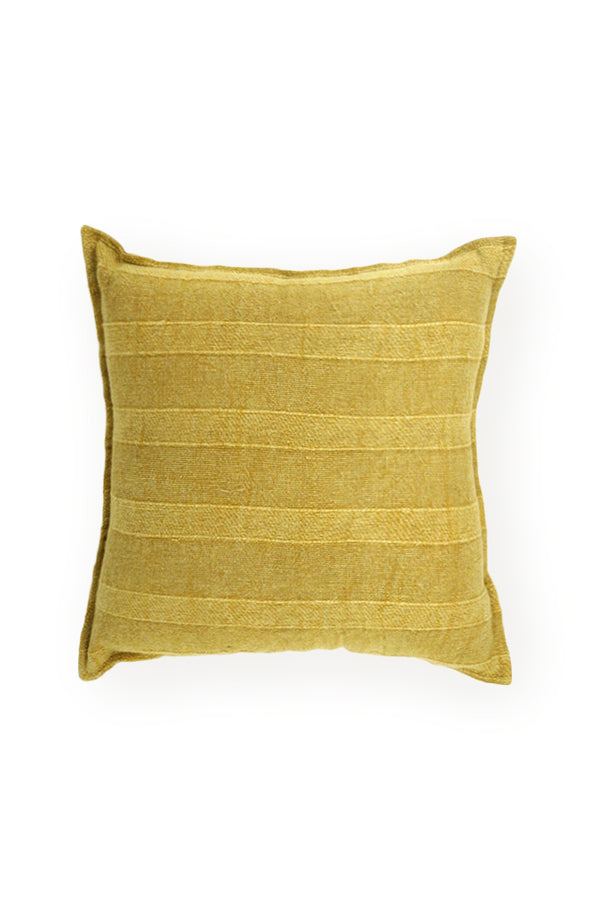 Cotton Textured stripes Cushion - Mustard