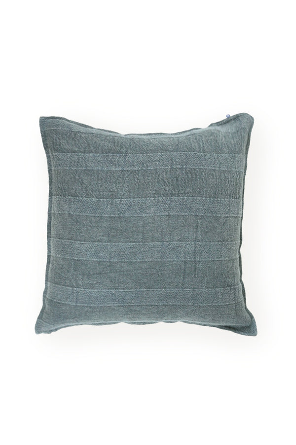 Cotton Textured stripes Cushion - Blue